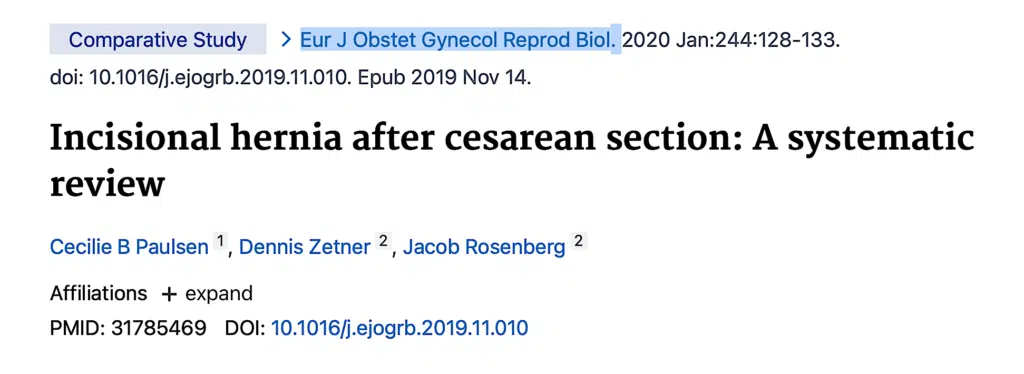 κήλη μετά από καισαρική συμπτώματα